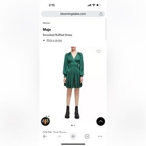 Maje smocked ruffle dress
